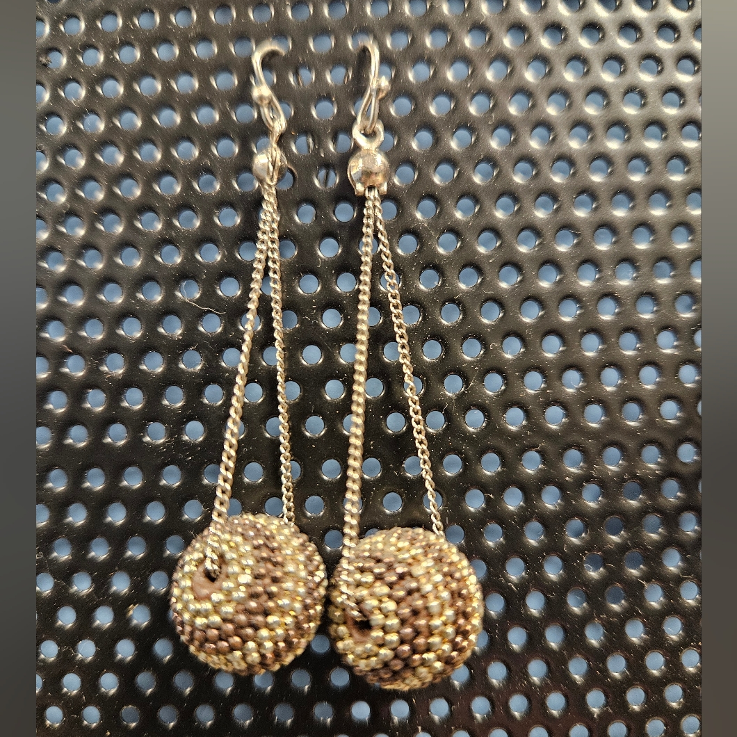 Elegant Gold Beaded Earrings